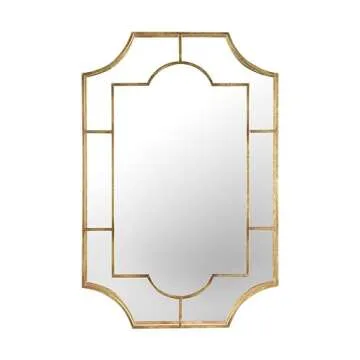 Creative Co-Op Art Deco Metal Framed Wall Mirror, Gold
