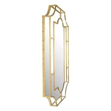 Creative Co-Op Art Deco Metal Framed Wall Mirror, Gold