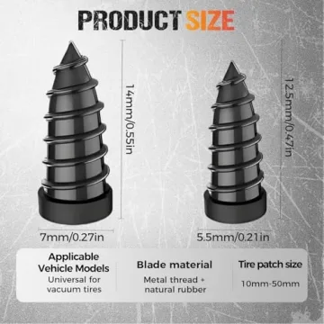 PUSKIU Tire Repair Rubber Nail Kit for Car and Motorcycle