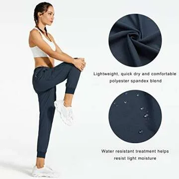 Libin Women's Cargo Joggers Lightweight Quick Dry Hiking Pants Athletic Lounge Casual Outdoor, Navy M