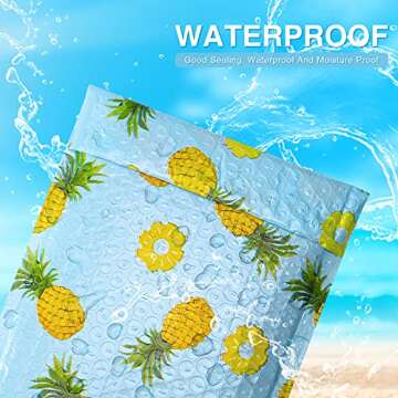 Fuxury Fu Global #2 8.5x12 Inches Pineapple Poly Bubble Mailers Designer Boutique Custom Padded Envelopes High-grade pearlescent Teal color Pack of 25