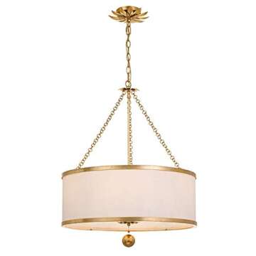 Crystorama Broche 6 Light Antique Gold Chandelier