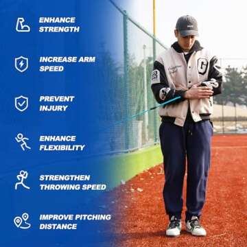 SunNordik Resistance Bands for Pitchers, Baseball & Softball Training Equipment for Improving Arm Strength & Pitching Training, Baseball Pitching Bands for All Skill Levels