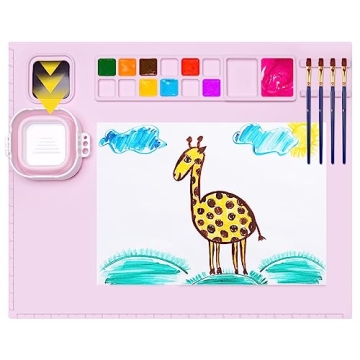 Silicone Painting Mat with Detachable Cup - 20"x16"