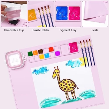 Silicone Painting Mat with Detachable Cup - 20"x16"
