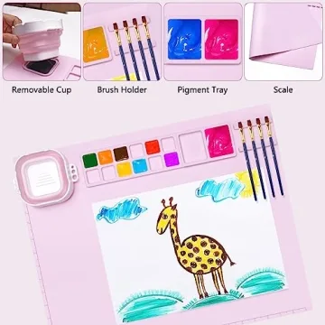 Silicone Painting Mat with Detachable Cup - 20"x16"