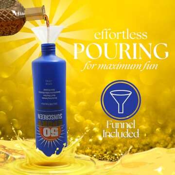 Hidden SPF50 Sunscreen Lotion Flasks 2 Pack by Smuggle Your Booze - 5 Tamper-Proof Seals | Discreet Plastic Flask for Liquor Disguise for Cruises, Travel, Concerts, Festivals | 10 oz Each |