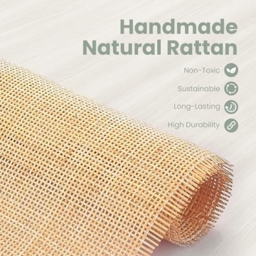 Stylish PHI VILLA Rattan Storage Cabinet with Doors