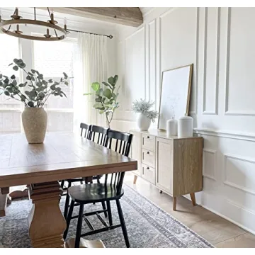 Stylish PHI VILLA Rattan Storage Cabinet with Doors