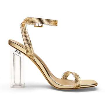 DREAM PAIRS Chunky Clear High Heel Sandals for Women
