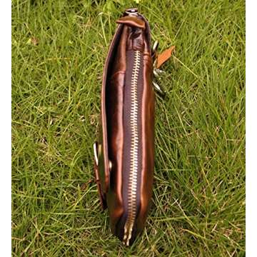 Le'aokuu Mens Genuine Leather Coffee Fanny Small Messenger Shoulder Satchel Waist Bag Pack (Coffee)