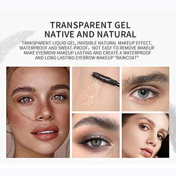 DAGEDA Clear Eyebrow Setting Gel, 2 Pack Brow Fix Gel, Waterproof And Sweat-Proof Eyebrow Repair Liquid Brows Styling Beauty Salon Home Use Makeup, 1.81oz