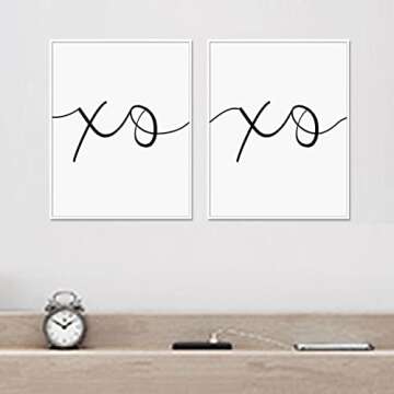 Hugs and Kisses Wall Art Set - Unframed Prints for Home