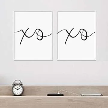 Hugs and Kisses Wall Art Set - Unframed Prints for Home