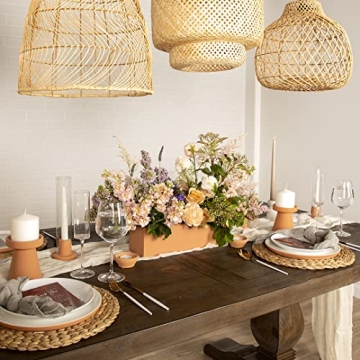 Koyal Wholesale Natural Water Hyacinth Placemats, Set of 4, 13.5 inch Round Mat Weave Charger Plates, Tropical Wedding