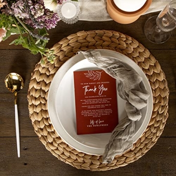 Koyal Wholesale Natural Water Hyacinth Placemats, Set of 4, 13.5 inch Round Mat Weave Charger Plates, Tropical Wedding