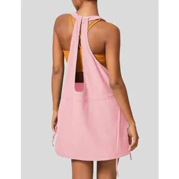 Ailoqing Mini Athletic Dress for Women Summer 2 Piece Set Sleeveless Active Dress with Built-in Shor...