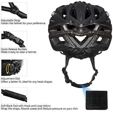 ILM Adult Men & Women Bike Bicycle Helmet, Lightweight Child Youth Mountain Road Cycling Helmets with Dial Fit Adjustment Model B2-21 (Carbon, L/XL)