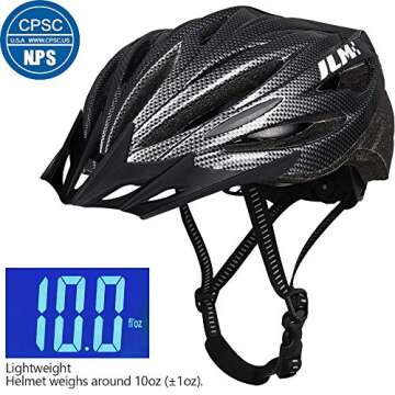 ILM Adult Men & Women Bike Bicycle Helmet, Lightweight Child Youth Mountain Road Cycling Helmets with Dial Fit Adjustment Model B2-21 (Carbon, L/XL)