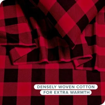 Bare Home Flannel Sheets - 100% Cotton King Set - Buffalo Plaid