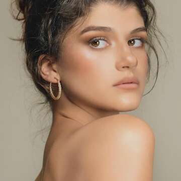 CUOOYINO Gold Hoop Earrings for Women, 925 Sterling Silver Post Chunky Gold Hoops for Women, Gold Plated Hypoallergenic Dangle Earrings Jewelry for Women Trendy