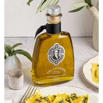 The Governor Premium Extra Virgin Olive Oil - Unfiltered, Cold-Pressed, Single Origin Lianolia - Peppery, Robust, Floral, Fruity Notes - Rich in Natural Polyphenols, Oleocanthal, Antioxidants, 500ml