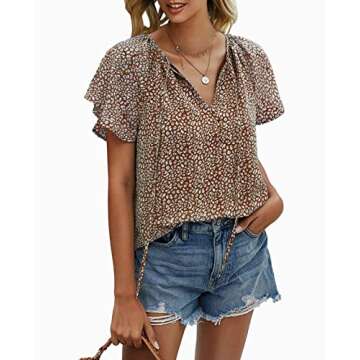 Mansy Women's Floral V Neck Summer Blouse for Stylish Fit
