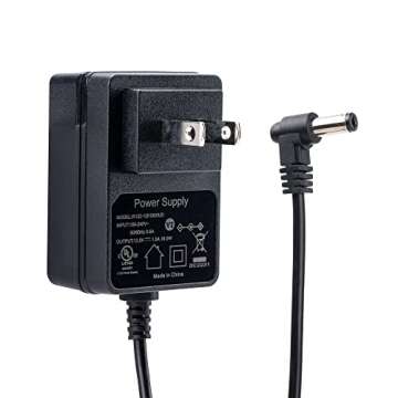 6.5ft 12V 2A Power Supply, 2M Cable 90 Degree 12V 2A Wall Charger Adapter, 100-240V Input AC DC Adapter for Led Light, Strip Light, Monotor, CCTV Camera, GPS, Webcam, Router, 5.5x2.1mm