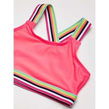 Kanu Surf girls Tanya Upf 50+ Beach Sport Athletic Bikini Two Piece Swimsuit, Bobby Hot Pink, 7 US