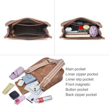 CLUCI Crossbody Bags For Women Trendy Fashion Shoulder Bag Vegan Leather Purse For Ladies with Adjustable Strap