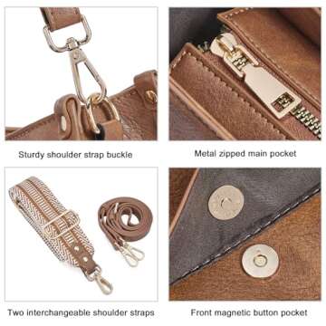 CLUCI Crossbody Bags For Women Trendy Fashion Shoulder Bag Vegan Leather Purse For Ladies with Adjustable Strap