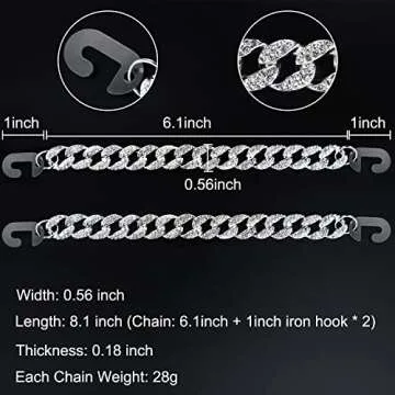 Bling Chain Charms for Clog Shoes Decoration, Luxury Rhinestone Cute Diamond Bear Love Flower Butterfly Crown Designer Jewelry Shoe Accessories for Women Girls Adults Gifts (Silver)