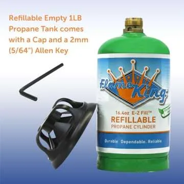 Flame King 1LB Refillable Propane Tank - Eco-Friendly & Safe