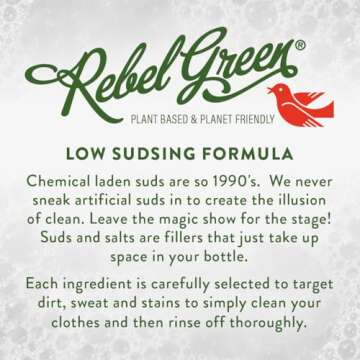 Rebel Green USDA Organic HE Liquid Fresh Laundry Detergent - Natural & Hypoallergenic Laundry Soap, Lavender and Grapefruit - 64 Loads