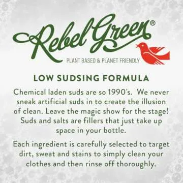 Rebel Green USDA Organic HE Liquid Fresh Laundry Detergent - Natural & Hypoallergenic Laundry Soap, Lavender and Grapefruit - 64 Loads