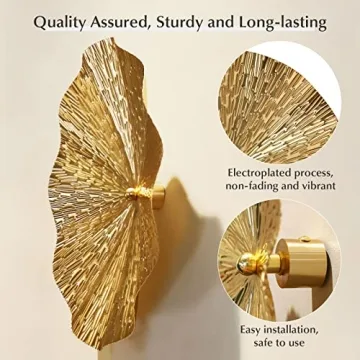 Stylish 3D Gold Wall Decor Set for Home and Office