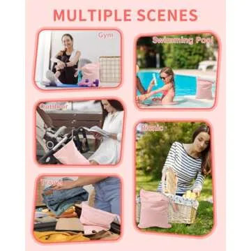 babygoal Wet Dry Bags for Baby Cloth Diapers, Washable Travel Bags, Beach, Pool, Gym Bag for Swimsuits & Wet Clothes with 2 Pockets 3 Pack 3LN09