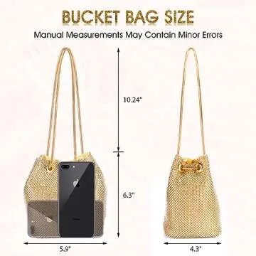 Stylish Rhinestones Bucket Bag for Weddings and Parties
