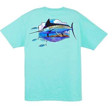 Guy Harvey Mens Big Bill T-Shirt Medium Mint Green