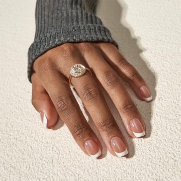 BTArtbox Press-On Nails Short with French Tip - 30 Count Kit