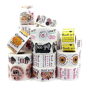 Littlefa Cute Camera Design Thank You Stickers 500 PCS