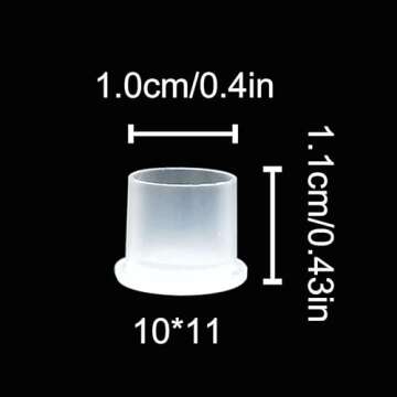 Needlehouse 1000pcs Tattoo Ink Caps Professional Tattoo Ink Cups With Base, Caps Plastic Transparent...