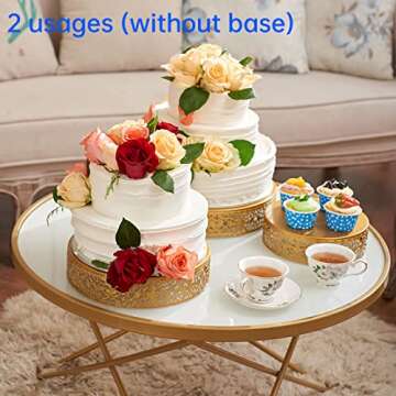 Weharnar Gold Cake Stand Set - 3 Pcs Metal Cake Stands for Dessert Table Round Antique Dessert Display Stands Trays Set for Wedding, Birthday, Bridal & Baby Shower