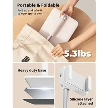 SupeDesk Adjustable Tablet Holder - Flexible Arm Stand, 4-11" Phone/Tablet/iPad/iPhone Holder, 360 Rotate for Bedside, Sofa, Table, Desk, White