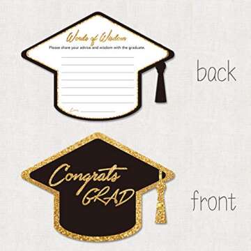 Yuzi-n Graduation Advice Cards for The Graduate (50 Pack), High School or College Graduation Party G...
