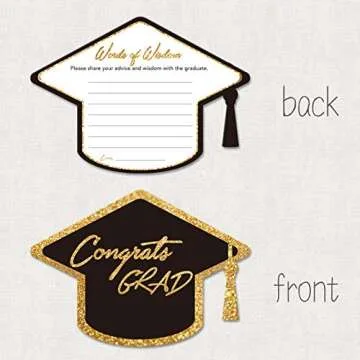 Yuzi-n Graduation Advice Cards for The Graduate (50 Pack), High School or College Graduation Party G...