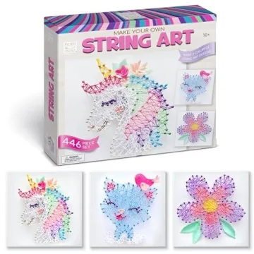 Hapinest String Art Craft Kit for Kids Ages 10-12 - 3D Unicorn, Cat, Flower Crafts for Creative Twee...