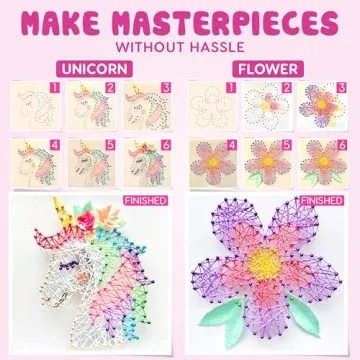 Hapinest String Art Craft Kit for Kids Ages 10-12 - 3 Designs