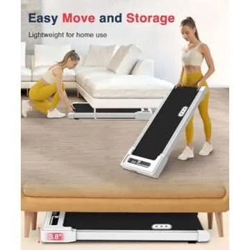 Redliro Walking Pad Treadmill Under Desk, Portable Mini Treadmill with Remote Control, 265lbs Max Weight, Installation-Free Jogging Machine for Home/Office