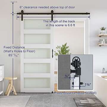SmartStandard Glass Barn Door - Elegant, Durable & Easy Assembly